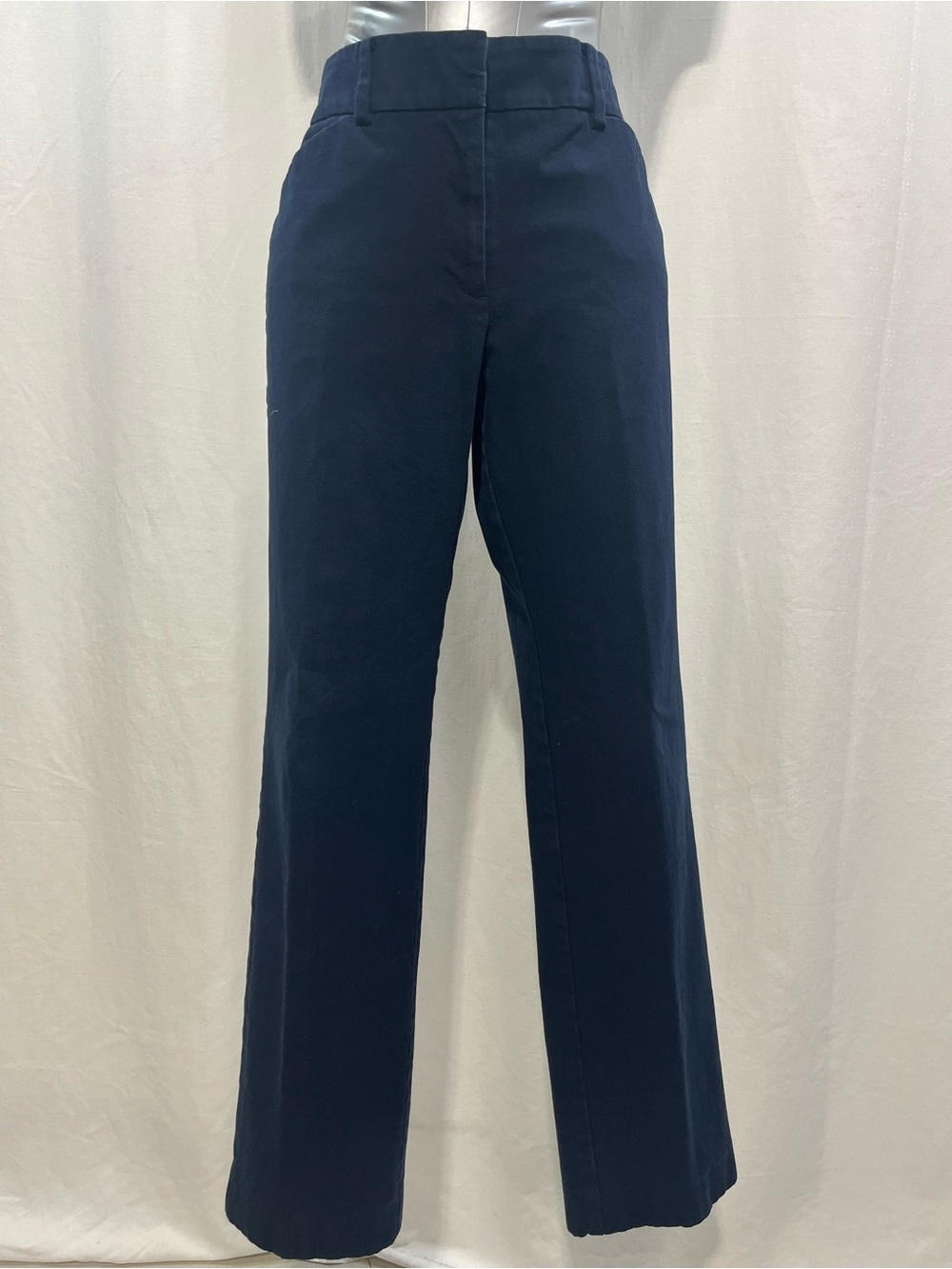 Ann Taylor Navy Blue Seasonless Stretch Tailored Pants mid rise casual work 1454